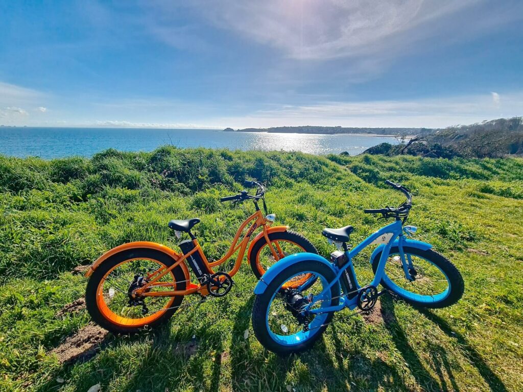 Des vélos devant la mer